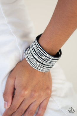 A Wait-and-SEQUIN Attitude - Blue Wrap Bracelet Paparazzi Accessories