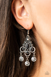 black,fishhook,Southern Expressions Black Stone Earring