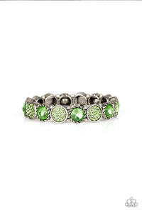 green,rhinestones,silver,stretchy,Take A Moment To Reflect Green Bracelet