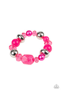 Pearls,pink,stretchy,Ice Ice-Breaker Pink Bracelet