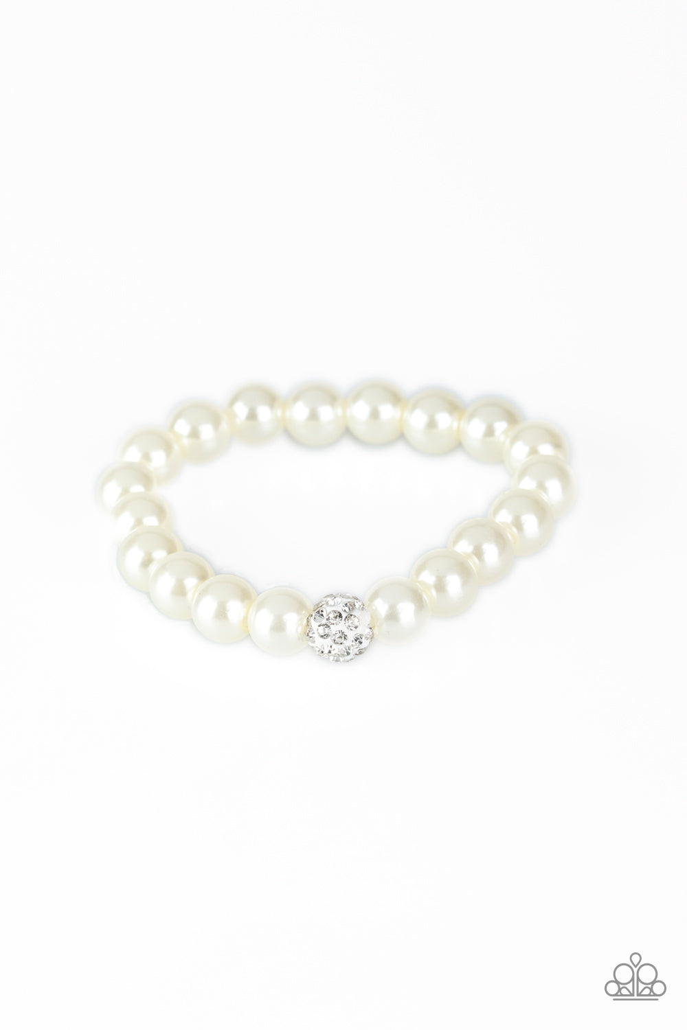 POSHing Your Luck - White Stretchy Bracelet Paparazzi Accessories