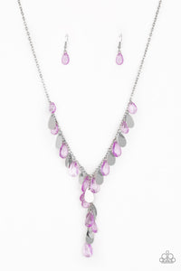 purple,short necklace,silver,Sailboat Sunsets Purple Necklace