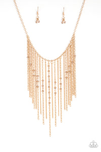 gold,short necklace,First Class Fringe - Gold Necklace