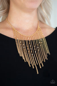 gold,short necklace,First Class Fringe - Gold Necklace