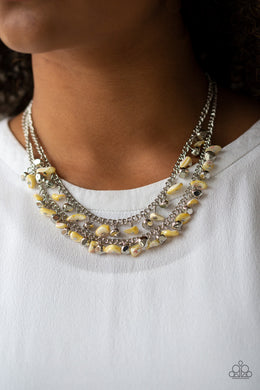 Pebble Pioneer - Yellow Stone Necklace Paparazzi Accessories