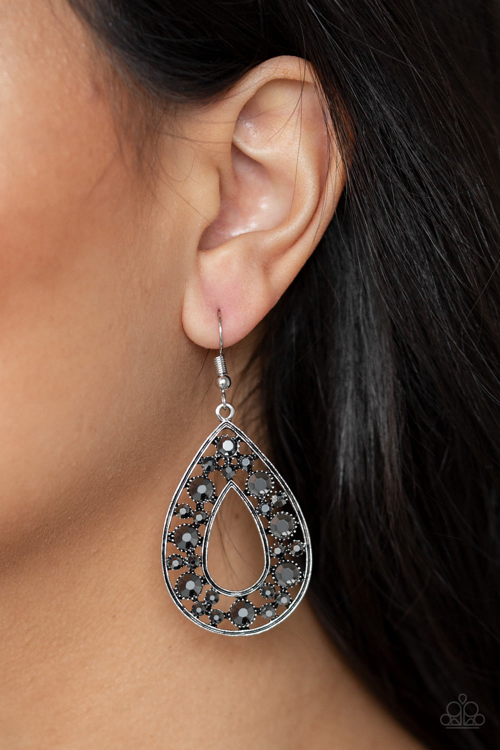 Midnight Magic Silver Earrings Paparazzi Accessories