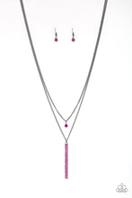 Load image into Gallery viewer, Stratospheric Pink Rhinestone Gunmetal Necklace Paparazzi Accessories