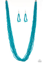 Load image into Gallery viewer, Congo Colada Blue Seed Bead Necklace Paparazzi Accessories