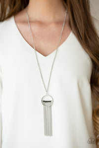 black,long necklace,silver,Terra Tassel - Black Necklace