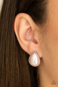 pearls,pink,post,SHEER Enough - Pink Pearl Post Earrings
