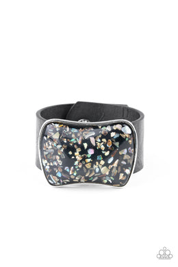 Twinkle Twinkle Little ROCK STAR - Black Leather Bracelet Paparazzi Accessories