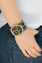 Load image into Gallery viewer, Asking Fur Trouble Green Cheetah Bracelet Paparazzi Accessories