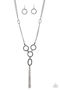 gunmetal,long necklace,Metro Mechanics - Black Necklace