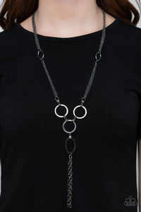 gunmetal,long necklace,Metro Mechanics - Black Necklace