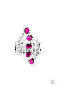 pink,rhinestones,stretchy,Majestic Marvel - Pink Ring