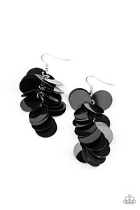 black,fishhook,Sequins,Now You SEQUIN It - Black Earrings