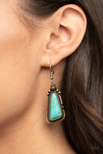 Load image into Gallery viewer, Sahara Solitude - Brass Stone Earrings Paparazzi Accessories