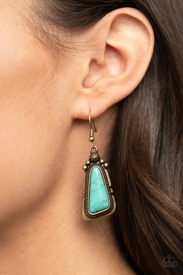 Sahara Solitude - Brass Stone Earrings Paparazzi Accessories