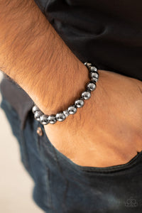 gunmetal,stretchy,urban,Resilience - Black Gunmetal Stretchy Bracelet