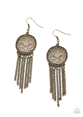 Blissfully Botanical - Brass Earrings Paparazzi Accessories