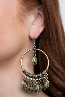 Metallic Harmony - Brass Earrings Paparazzi Accessories