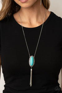 blue,crackle stone,long necklace,turquoise,Ethereal Eden - Blue Stone Necklace