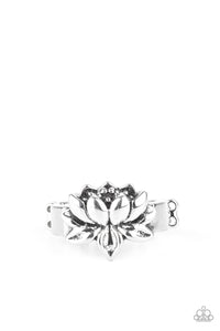 Dainty Back,floral,silver,Skinny Back,Wide Back,Lotus Crowns - Silver Ring