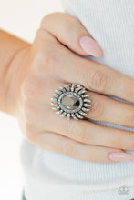 Load image into Gallery viewer, Ultra Luxe - Silver Hematite Rhinestone Ring Paparazzi Accessories