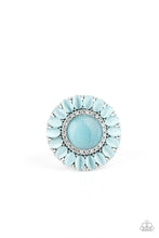 Load image into Gallery viewer, Elegantly Eden - Blue Cat&#39;s Eye Floral Ring Paparazzi Accessories