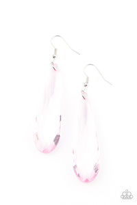 fishhook,pink,Crystal Crowns - Pink Earrings