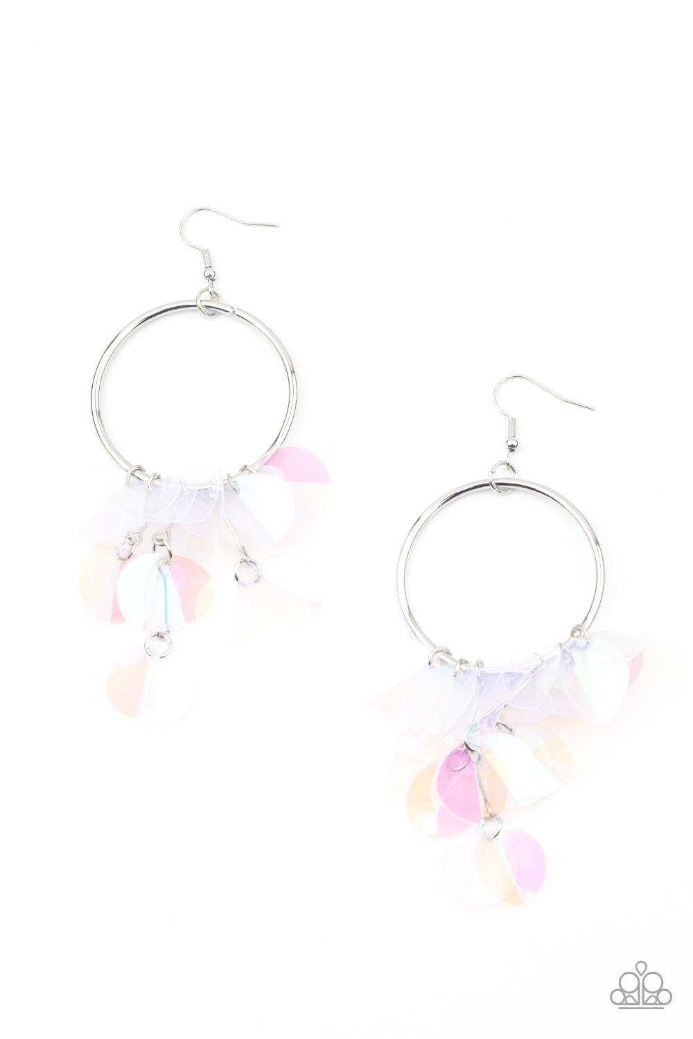 Holographic Hype - Multi Iridescent Earrings Paparazzi Accessories