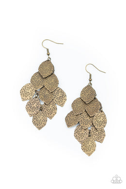 Loud and Leafy - Brass Earrings Paparazzi Accessories