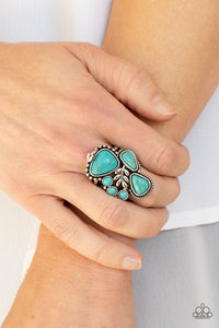 blue,crackle stone,turquoise,Wide Back,Mystical Mesa - Blue Stone Ring