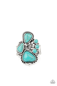 blue,crackle stone,turquoise,Wide Back,Mystical Mesa - Blue Stone Ring