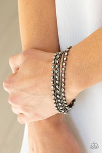 gunmetal,lobster claw clasp,rhinestones,Thats a Smash! - Black Gunmetal Rhinestone Bracelet