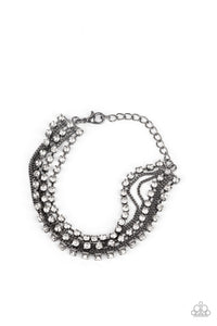 gunmetal,lobster claw clasp,rhinestones,Thats a Smash! - Black Gunmetal Rhinestone Bracelet