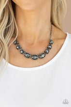 Load image into Gallery viewer, Gorgeously Glacial - Black Gunmetal Rhinestone Necklace Paparazzi Accessories