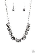 Load image into Gallery viewer, Gorgeously Glacial - Black Gunmetal Rhinestone Necklace Paparazzi Accessories