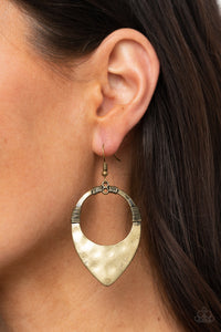 brass,fishhook,Instinctively Industrial - Brass Earrings