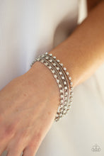 Load image into Gallery viewer, Thats a Smash! - White Rhinestone Bracelet Paparazzi Accessories