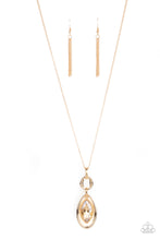 Load image into Gallery viewer, Glamorously Glaring - Gold Rhinestone Necklace Paparazzi Accessories