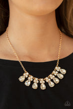 Load image into Gallery viewer, Sparkly Ever After - Gold Rhinestone Necklace Paparazzi Accessories