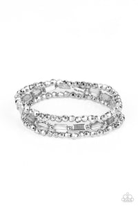 silver,stretchy,Elegant Essence - Silver Stretchy Bracelets