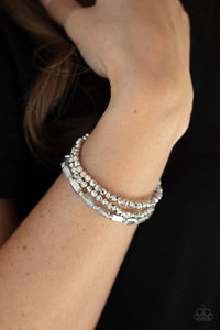 silver,stretchy,Elegant Essence - Silver Stretchy Bracelets