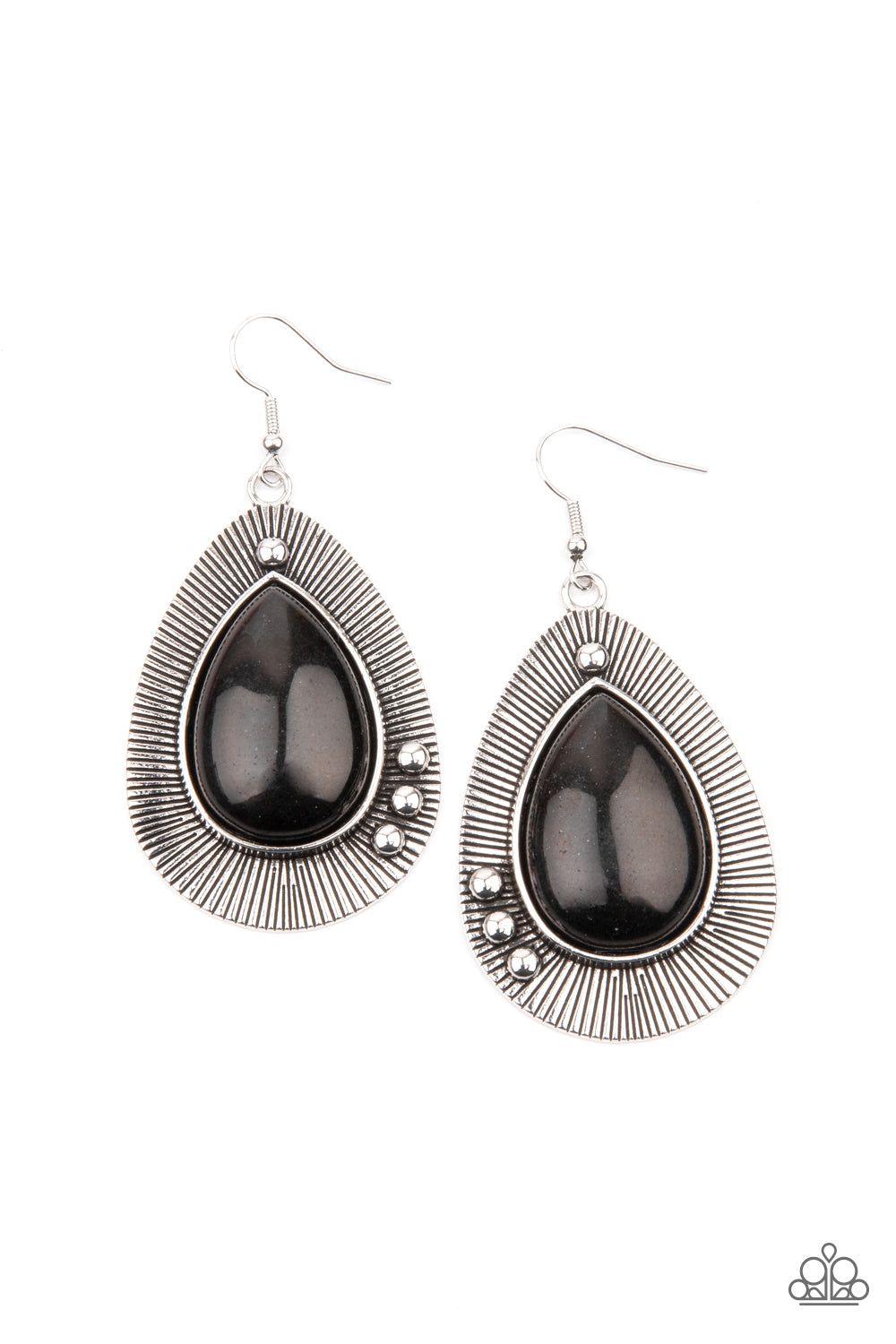 Western Fantasy - Black Stone Earrings Paparazzi Accessories