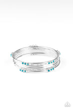 Load image into Gallery viewer, Stackable Sparkle - Blue Rhinestone Bangle Bracelets Paparazzi Accessories