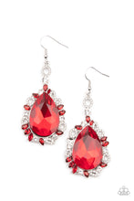 Load image into Gallery viewer, Royal Recognition - Red Rhinestone Earrings Paparazzi Accessories