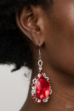 Load image into Gallery viewer, Royal Recognition - Red Rhinestone Earrings Paparazzi Accessories