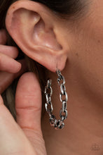 Load image into Gallery viewer, Stronger Together - Silver Hoop Earrings Paparazzi Accessories