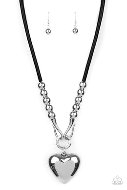 Forbidden Love - Black Necklace Paparazzi Accessories